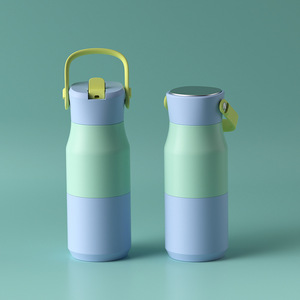 Custom Molded Thermos Cup Light Green 500Ml Travel <b>Bottle</b> With Three Lid Design For Home Car Office Outdoor Use - Product Image 3