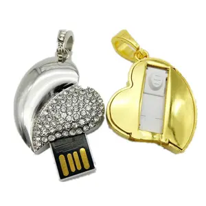 Memoria Flash chiavetta USB a forma di cuore di cristallo Best-seller ispirata ai gioielli