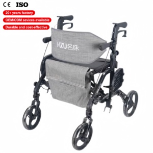 Deambulatore a Quattro Ruote in Alluminio MZU, Progettato Specificamente per Anziani, Pieghevole e Leggero come una Sedia a Rotelle - Product Image 1