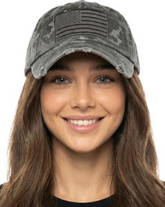 Casquette de baseball vintage à 6 panneaux effet vieilli, brodée, style Dad Hat |   Coton doux brodé vintage pour festivals de musique et voyages - Product Image 3
