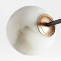 Lustre suspendu en marbre et laiton LED YH Nordic pour chambre à coucher, salon, escalier, couloir, intérieur, îlot de cuisine, albâtre