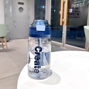 Vaso con pajita para estudiantes, hombres y mujeres, botella deportiva universal, vaso espacial a prueba de fugas, portátil con escala. - Product Image 2