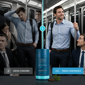 Déodorant stick pour homme sans aluminium, contrôle des odeurs 24H, glisse douce, non collant, rafraîchissant, hydratant, senteur océan et cèdre, faible MOQ - Product Image 2