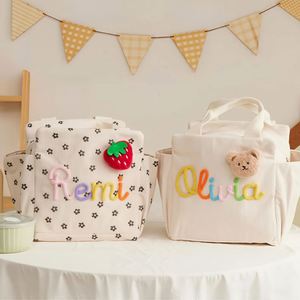 Custom Embroidered Name Cute Corduroy <b>Lunch</b> <b>Bag</b> <b>for</b> <b>Women</b> | Insulated Tote Leak-Proof Freshness Preservation Large - Product Image 2