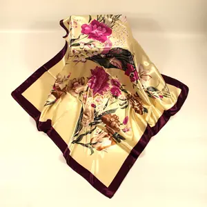 Directo de fábrica impresa llanura impresión digital de bufanda venta al por mayor atado bolsa bufandas estrecha barato pañuelos de seda