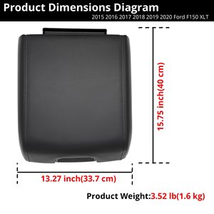 Ensemble de couvercle d'accoudoir central Ford F150 2015-2020, boîte de rangement en cuir, pièce de rechange GL3Z1506024 - Product Image 3