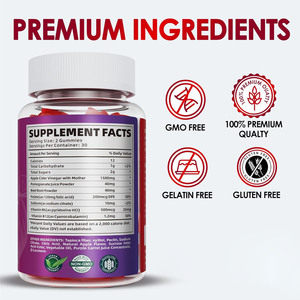 OEM ODM Organic Keto Acv Gummies 1500mg Vinagre de manzana Vitamina B12 Polvo de raíz de remolacha Soporte Digestivo Adelgazante Keto Gummies - Product Image 2