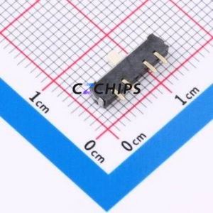 CSS-1310TB Slide Switch Switch Single Pole Three Throw Rectangle Pin Header Solder Tab Vertical Mount - Product Image 2