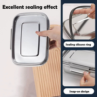 Boîte à bento en acier inoxydable 304 de qualité supérieure, étanche, grande capacité, isotherme, pour le stockage des aliments et la préservation de la fraîcheur