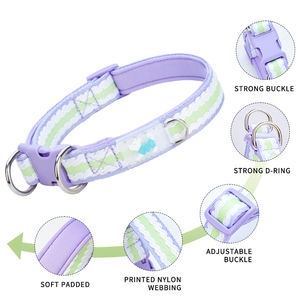 Organic 100% Reciclado Desarrollo sostenible Ecológico Poliéster + Neopreno Collares para perros Correas 10 colores en stock - Product Image 5