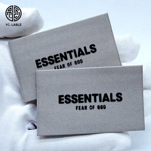 Tùy chỉnh quần áo Logo 3D dập nổi Silicone cao su Logo quần áo cổ áo nhãn dệt vải vải cổ nhãn - Product Image 1