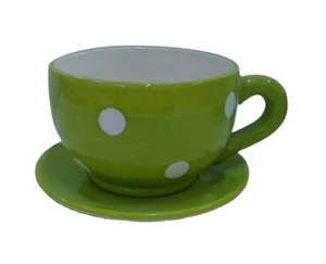 <span class=keywords><strong>Pot</strong></span> <span class=keywords><strong>de</strong></span> fleurs en forme <span class=keywords><strong>de</strong></span> tasse à café et soucoupe, <span class=keywords><strong>pot</strong></span> en dolomite, <span class=keywords><strong>pot</strong></span> en céramique peint à <span class=keywords><strong>la</strong></span> main - Product Image 2