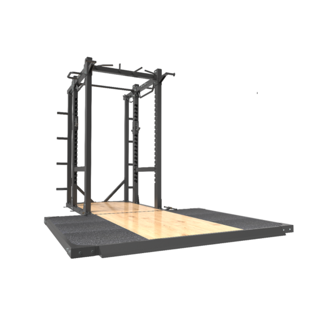 Multi Functional Weightlifting Power Rack With Deadlift Platform Training Rack Gym Machine for Commercial Fitness