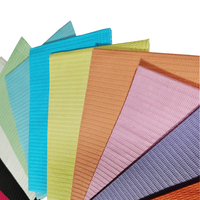 Bavettes dentaires jetables 3 plis en poly/tissu pour enfants, fournitures médicales et de santé, imperméables, certifiées ISO, en papier, emballées en sachet