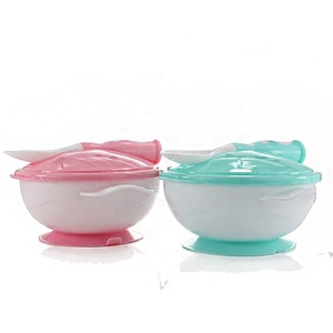 Ensemble de bols d'alimentation pour bébé écologiques sans BPA, en <span class=keywords><strong>PP</strong></span> de qualité alimentaire, design classique avec cuillère verte et rose, produit de sécurité pour bébé - Product Image 5