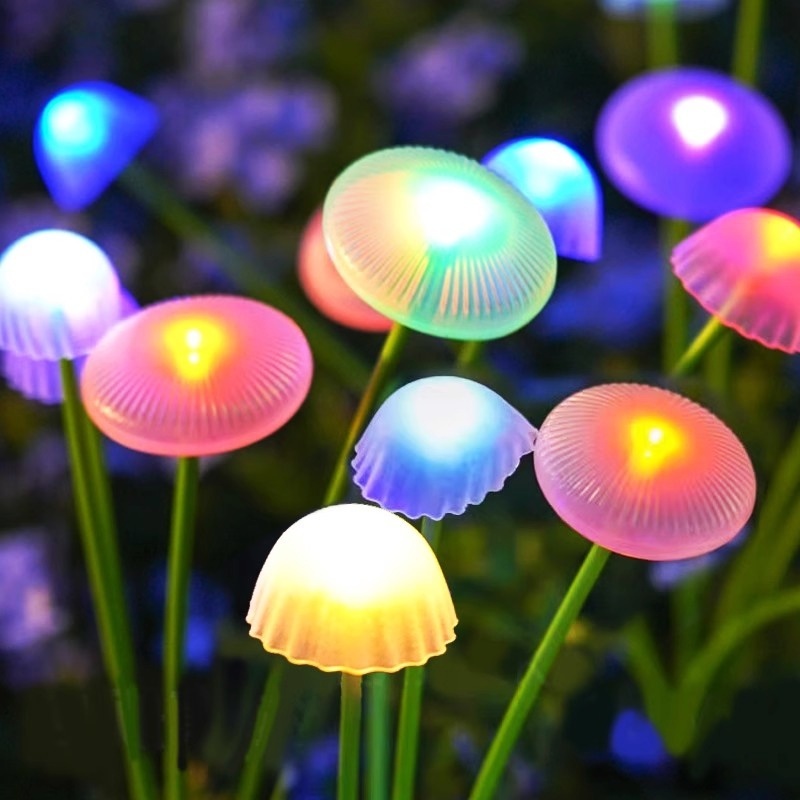LED Solar Garden Lights Waterproof IP65 Rating Mushroom Jellyfish Fairy Design for Wedding & Home Party Decor