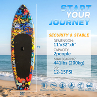 Planche de paddle gonflable éco-responsable et épaissie pour la pratique du surf sur lac et mer, personnalisable avec des graffitis, directement du fabricant