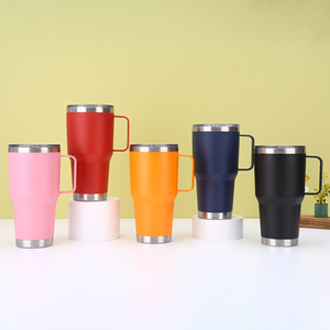 Dropshipping in theo yêu cầu biểu tượng tùy chỉnh đôi tường chân không cách nhiệt thép không gỉ cà phê 30oz xe Tumbler với xử lý - Product Image 1