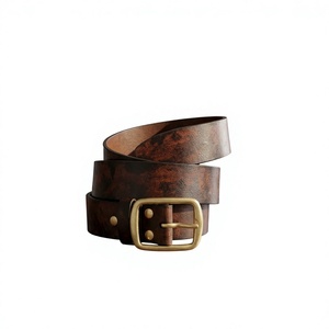 BS INTERNATIONAL Heat Transfer Printing Custom Logo Luxury Steel Pin Buckle Vintage Cow Hide Heavy Duty Waterproof 3.8CM Belt - Product Image 3