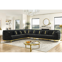 Canapé d'angle Chesterfield en velours tufté de luxe Winforce Turkiye Design, meubles de salon, ensemble de canapés en forme de L