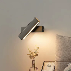 Applique murale LED en bois, lumière de chevet minimaliste, tactile, à intensité variable, alimentée par batterie, blanc chaud, CRI 90 élevé - Product Image 2