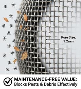 כיסוי פתח אוורור גג כבד ועמיד מדגם YOD, רשת נירוסטה 304, עיצוב מודרני, דירוג IP54, אחריות לשלוש שנים, מתאים למערכות מיזוג אוויר בבתי מלון ואמבטיות. - Product Image 3