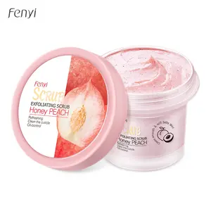 Fenyi miel melocotón cuerpo exfoliante textura de helado hidratante iluminar suavizar crema exfoliante de la piel