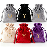 Sacs à poussière en velours personnalisés pour bijoux, petits sacs à cordon doux au toucher, résistants à la poussière, avec logo