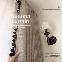 Rideaux muraux tissés Qiulianmu de couleur unie, style moderne, écologiques, semi-occultants, pour salon, ambiance vintage haut de gamme