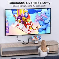Câble de conversion vidéo HD 4K 60/30Hz Type C vers HDTV, câble de mise en miroir d'écran pour TV et ordinateur, 6,6 pieds, câble de projection d'écran en PVC, emballage