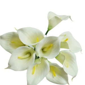 Fleurs artificielles semi-faites à la main en PVC de haute qualité, style frais, bouquet de lys Calla, décoration de table à manger à domicile, mariage - Product Image 5