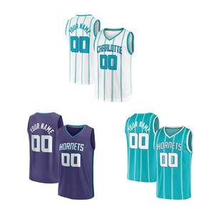 Vente en gros de haute qualité pas cher basket-ball américain cousu <span class=keywords><strong>maillot</strong></span> imprimé NBaing Charlotte tous les joueurs vêtements de sport chemise maillots - Product Image 1