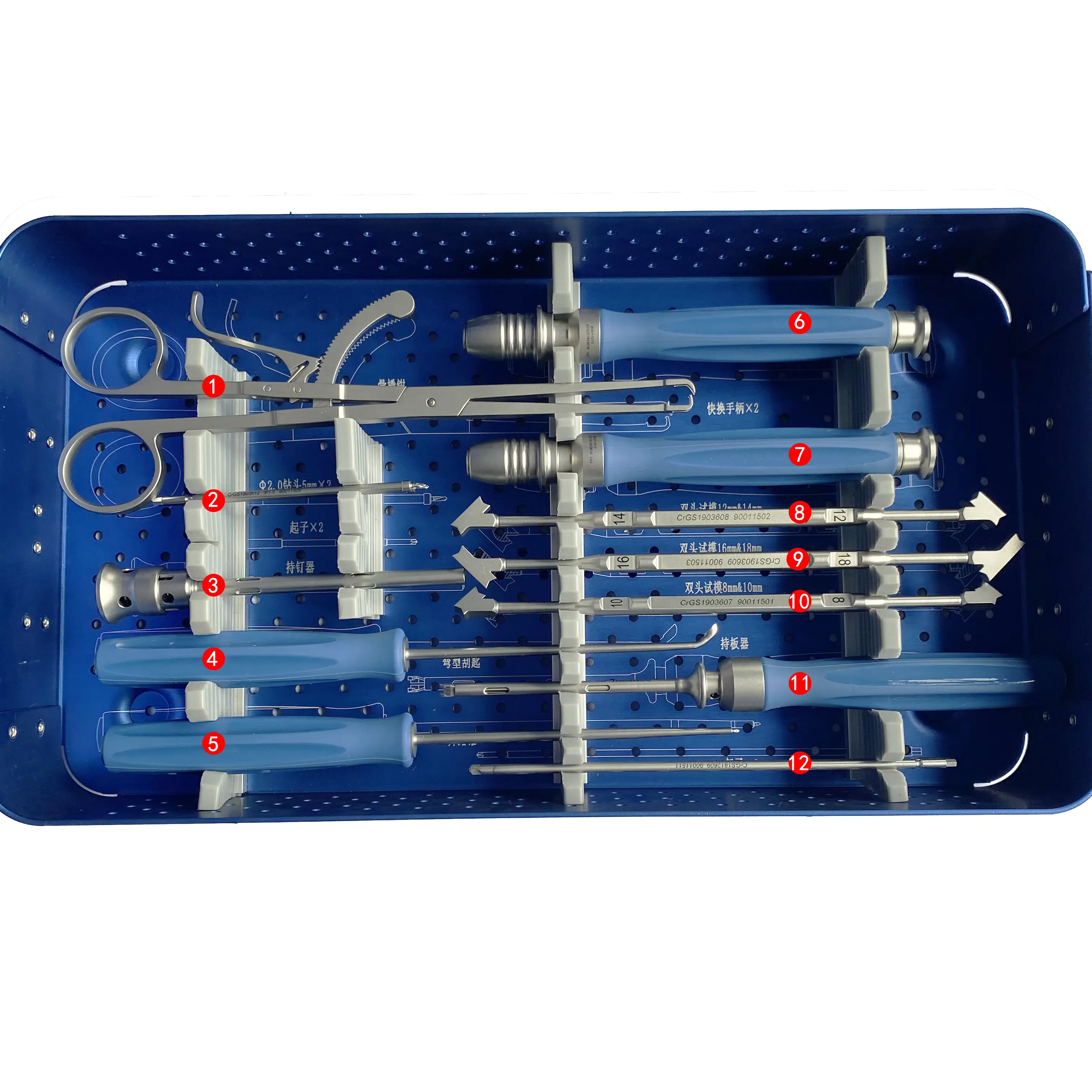 Système de Fixation cervicale, Set d'instruments chirurgicales, orthopédiques, pièces