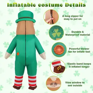 St. Patrick's Day Inflatable Costume Holiday Party Giant Inflatable Costume Adult Inflatable Cosplay Blow Up Suit