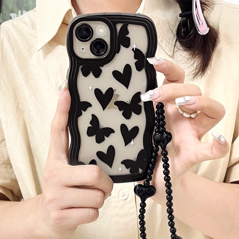 ผีเสื้อสีดำ + สายคล้องโทรศัพท์