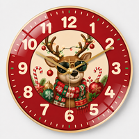 Horloge murale moderne en verre trempé à quartz, design silencieux, finition grain de bois haut de gamme, pour salon, mariage, personnalisable