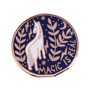 Enchanted Horn 'Magic Is Real' ile <span class=keywords><strong>Unicorn</strong></span> broş fantezi severler ve hayalperestler için mistik takı Cast çiçek tema - Product Image 4