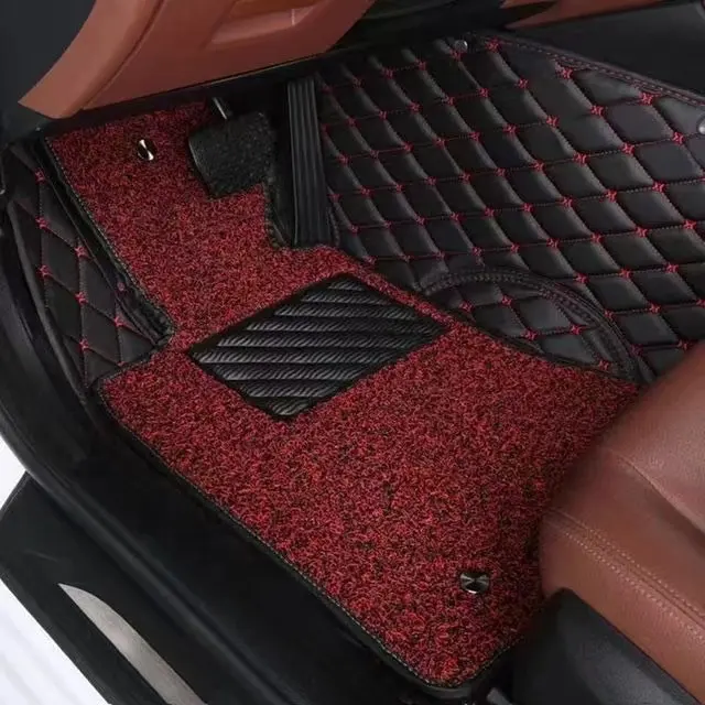 Usine de tapis de voiture en cuir imperméable noir rouge marron beige gris vente chaude Cambodge