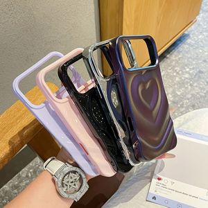 Coque de téléphone 3D motif cœur effet brillant pour iPhone 17 Pro Max, électroplaquée, antichute et antidérapante - Product Image 1