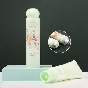 Tube de crème pour les mains vert pastel de 50 ml, double style, avec bouchons rotatifs côtelés en forme de gourde, emballage de tube de crème pour les mains - Product Image 3