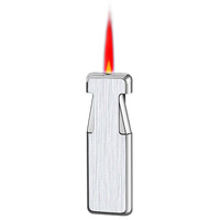 Publicité en forme de flamme rouge dorée, rechargeable, logo personnalisé, briquet de poche, offre spéciale,