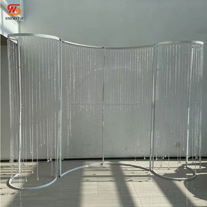 LISSE vente chaude mariage accessoire arc Led toile de fond support avec perles de rideau pour la décoration de fête d'anniversaire de mariage - Product Image 4