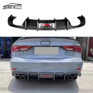 Diffuseur arrière en fibre de carbone de style <span class=keywords><strong>KB</strong></span> de haute qualité A3 avec lèvre de pare-chocs arrière et éclairage pour Audi A3 NonSline 2017-2020 - Product Image 1