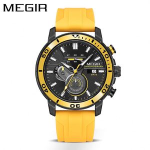 MEGIR 2224 Nouvelle Montre Sportive Tendance pour Homme, Bracelet en Silicone Orange, Montre-Bracelet Décontractée à Quartz pour Homme, Personnalisation du LOGO en Usine - Product Image 5
