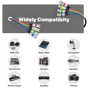 Cables <span class=keywords><strong>XLR</strong></span> tipo serpiente de <span class=keywords><strong>1M</strong></span>, 2M, 3M, 4 colores, cable de conexión de micrófono de 4 canales, cable <span class=keywords><strong>XLR</strong></span> macho a hembra tipo serpiente para estudios de grabación en vivo - Product Image 5