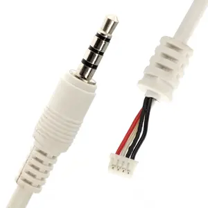 定制白色3.5毫米TRRS音频DC插孔到JST 2.0毫米2.54毫米间距连接器组件电缆