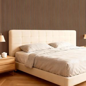 Panel Acústico <span class=keywords><strong>de</strong></span> Fibra <span class=keywords><strong>de</strong></span> Poliéster con Rejilla <span class=keywords><strong>de</strong></span> <span class=keywords><strong>Madera</strong></span>, Panel Decorativo <span class=keywords><strong>de</strong></span> <span class=keywords><strong>Madera</strong></span> Tecnológica, Panel Autoadhesivo Insonorizante para Pared - Product Image 4