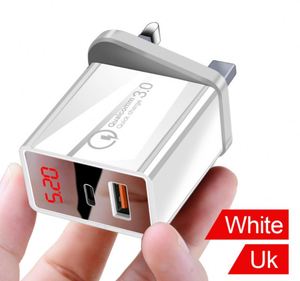 อะแดปเตอร์ชาร์จเร็วแบบ Dual PD + USB พร้อมหน้าจอดิจิตอล รองรับ PD QC3.0 สำหรับชาร์จโทรศัพท์มือถือ iPhone Samsung - Product Image 2
