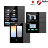 Interrupteur intelligent Tuya 3,5 pouces à écran tactile Zigbee 4 gangs avec relais, 8 scènes, détection radar humaine, variateur de lumière et contrôle de rideaux pour maison connectée