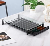 Support Nespresso en verre trempé de haute qualité 60 pièces café Capsule dosette stockage organisateur conteneur café dosette tiroir support